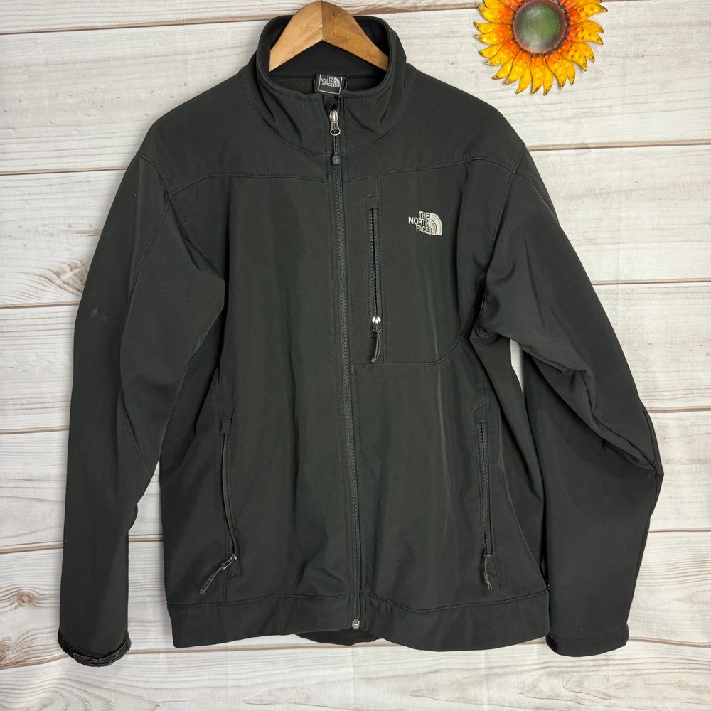 The North Face Mens Black Apex Softshell‎ Jacket Full Zip Size L